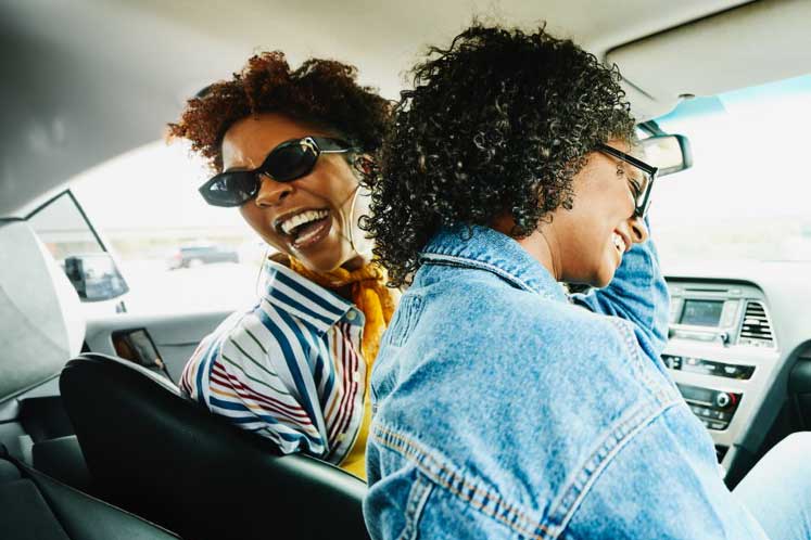 Two women in car
