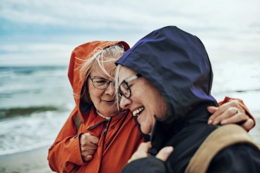 Two women on a beach