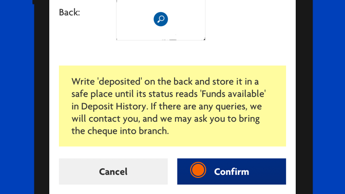 Cheque Deposits Step 8