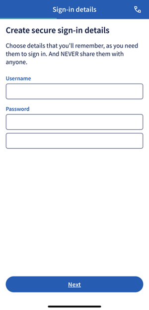 Sign-in screenshot from app.