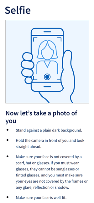 Selfie screenshot from app.