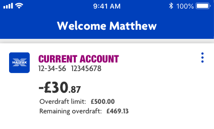 Mobile - Overdraft used