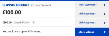 Desktop - Overdraft not used