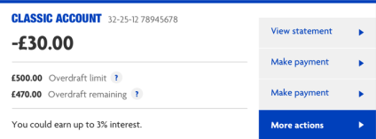 Desktop - Overdraft used