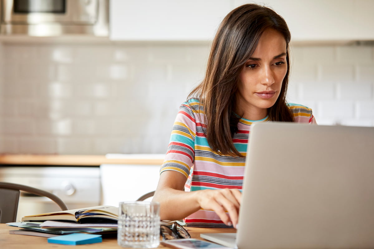 Image of a woman managing her policy online