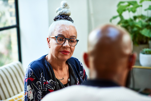 two people talking