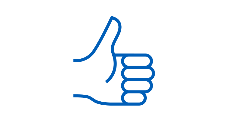 This thumbs up icon is decorative