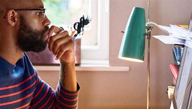 A man working from home