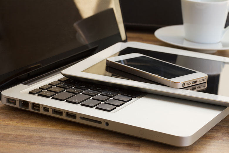 electronics on table
