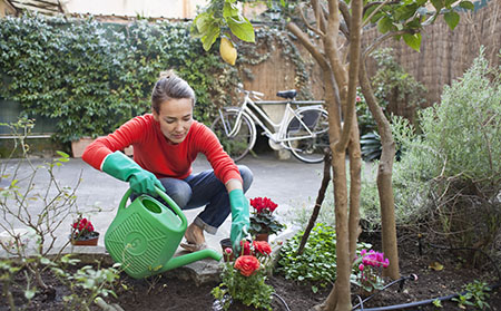 Lady gardening