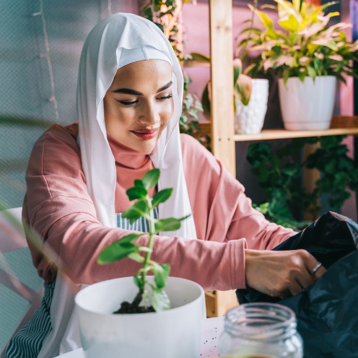 Women plotting a small tree