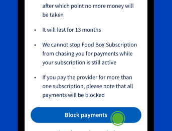 Screenshot of step 3 to block subcriptions in the app