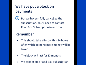 Screenshot of step 4 to block subcriptions in the app