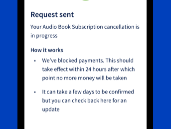 Screenshot of step 4 to cancel subcriptions in the app
