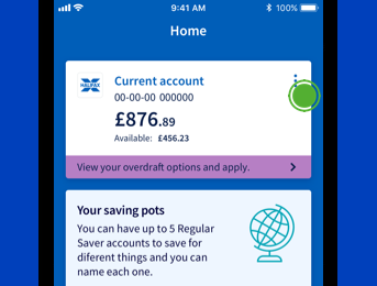 Screenshot of step 1 to view subcriptions in the app
