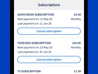 Screenshot of step 4 to view subcriptions in the app