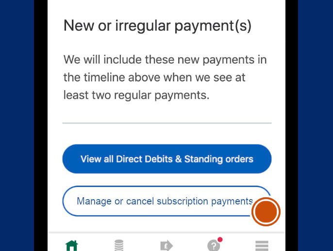 Screenshot of step 3 to view subcriptions in the app