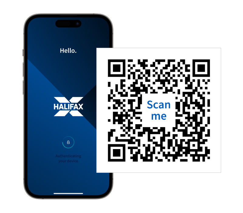 Image of a QR code to scan and download the app.