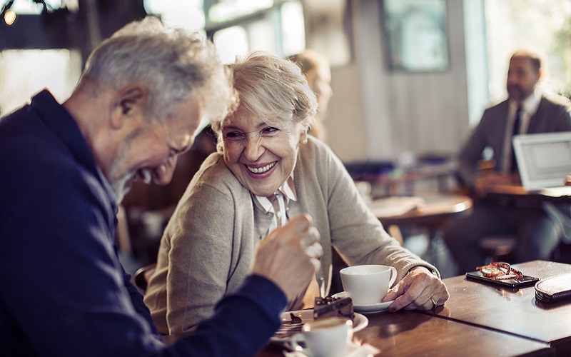 Couple sitting in a coffee shop