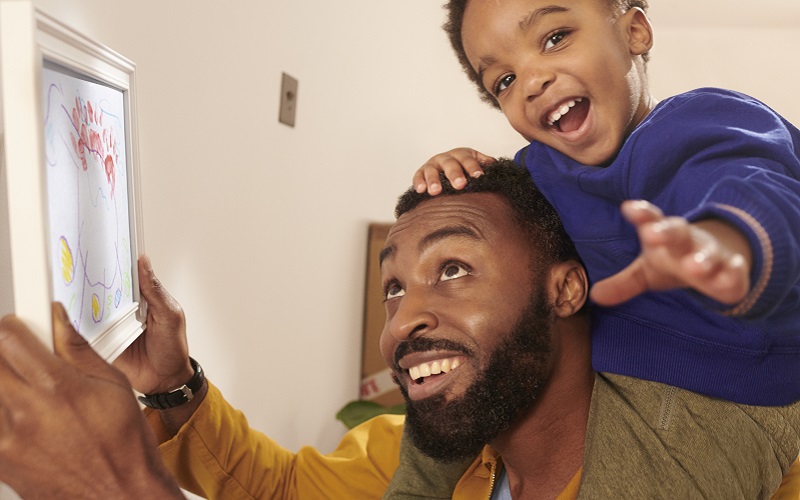 Father and young child